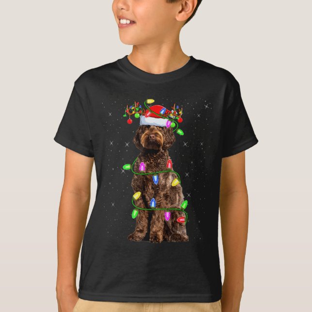 Camiseta Labradoodle Dog Xmas Lighting Santa Labradoodle Ch (Frente)