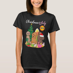 Camiseta Labradoodle Dogs Feliz Natal Em Julho Dia Mothe