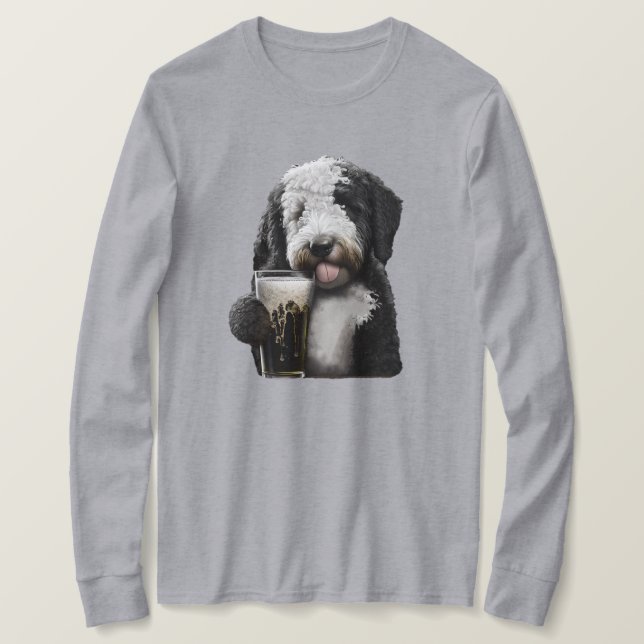 Camiseta Labradoodle Goldendoodle Sheepadoodle Dog Mãe Pai (Frente do Design)