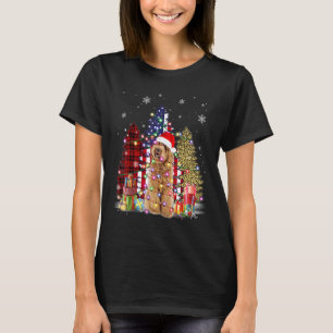 Camiseta Labradoodle Santa Hat Light Buffalo Xadrez Leopard