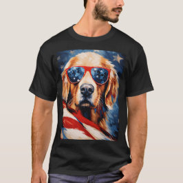 Camiseta Labrador 4 de julho bandeira americana