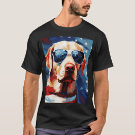Camiseta Labrador 4 de julho bandeira americana