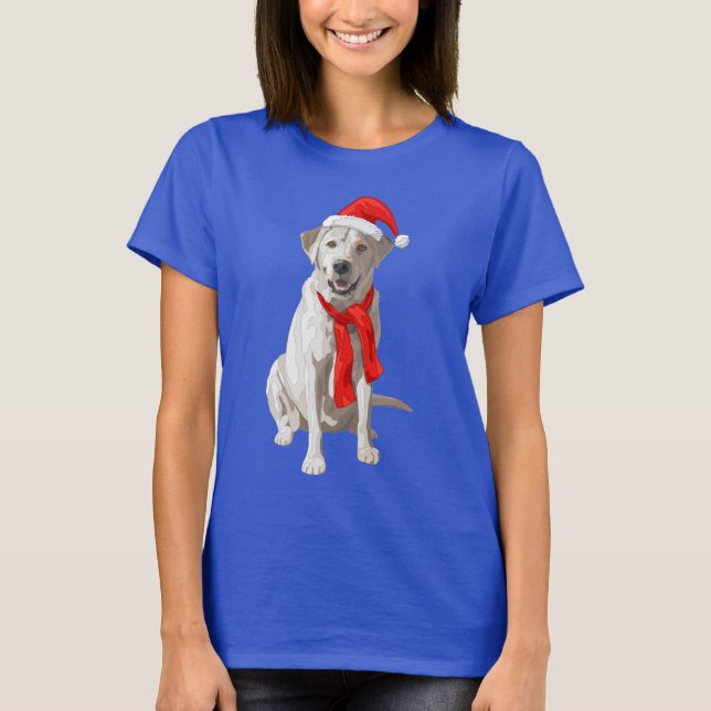 Camiseta Labrador Amarelo Branco Retriever em Santa Chapéu (Frente)