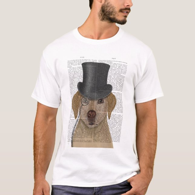 Camiseta Labrador Amarelo, Chapéu Formal (Frente)
