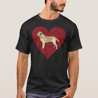 Camiseta Labrador Amarelo Dia de os namorados Retriever Lov