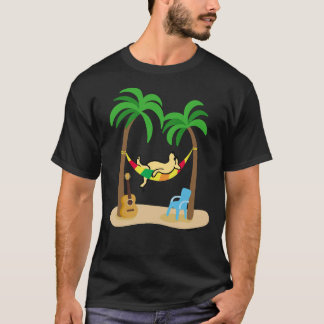 Camiseta Labrador Amarelo Dormindo Na Hammock