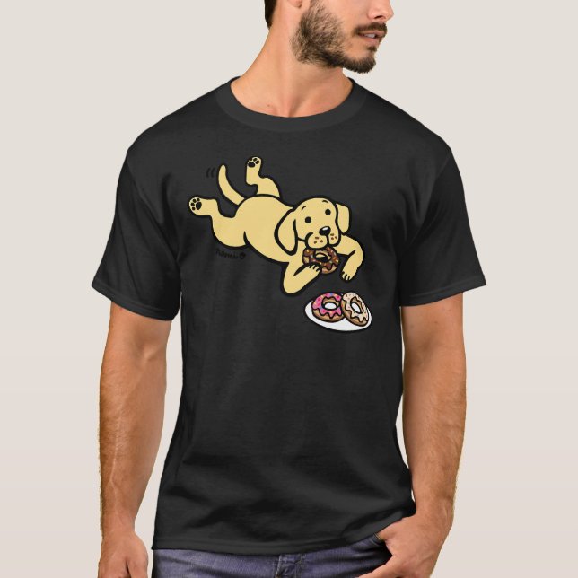 Camiseta Labrador Amarelo E Rosquinhas (Frente)