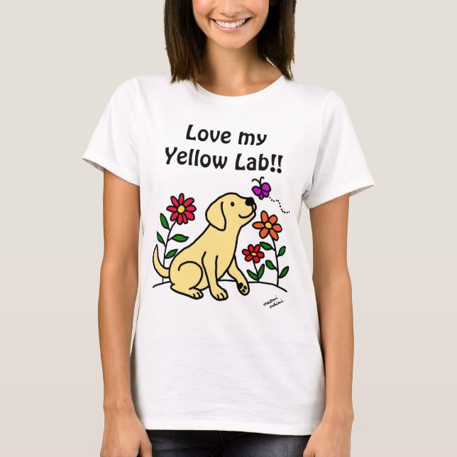 Camiseta Labrador Amarelo e Verde (Frente)