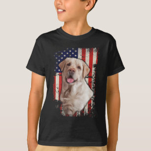 Camiseta Labrador Amarelo Labs Patriótico Americano Bandeir