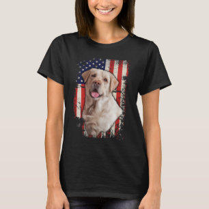 Camiseta Labrador Amarelo Labs Patriótico Americano Bandeir