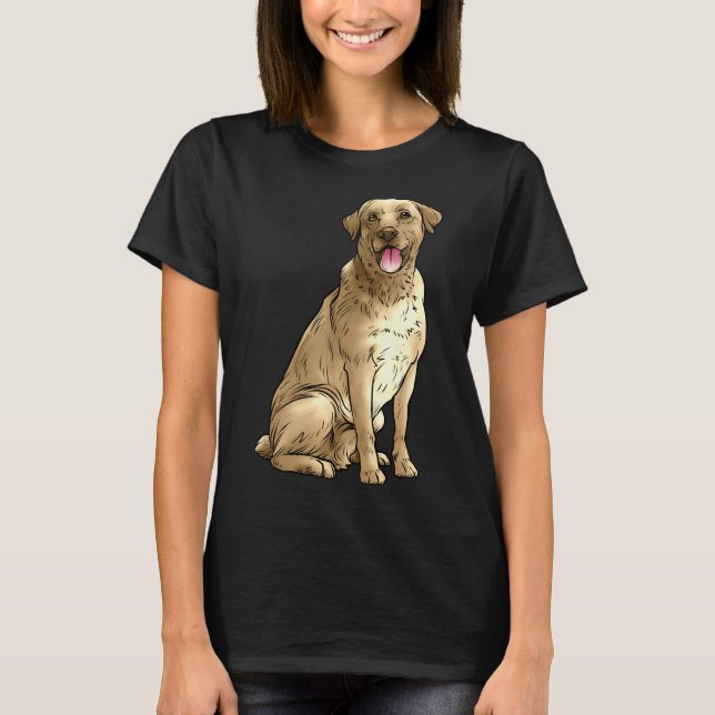 Camiseta Labrador Amarelo Ouro de Cachorro Retriever Lab Am (Frente)
