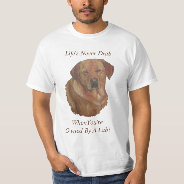 Camiseta labrador amarelo retrador cão retrato slogan diver (Frente)