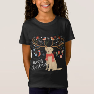 Camiseta Labrador Amarelo Retriever Christmas Dog Lab Xmas 