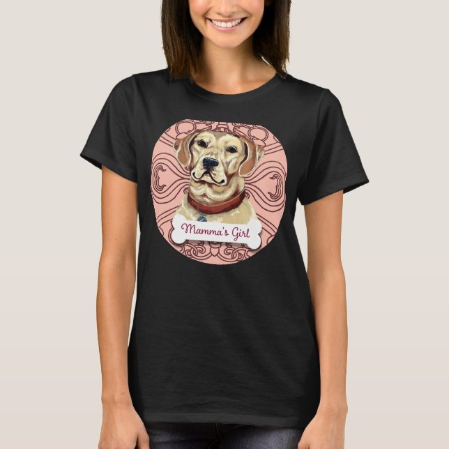 Camiseta Labrador Amarelo Retriever Mamma S Rapariga Rosa P (Frente)