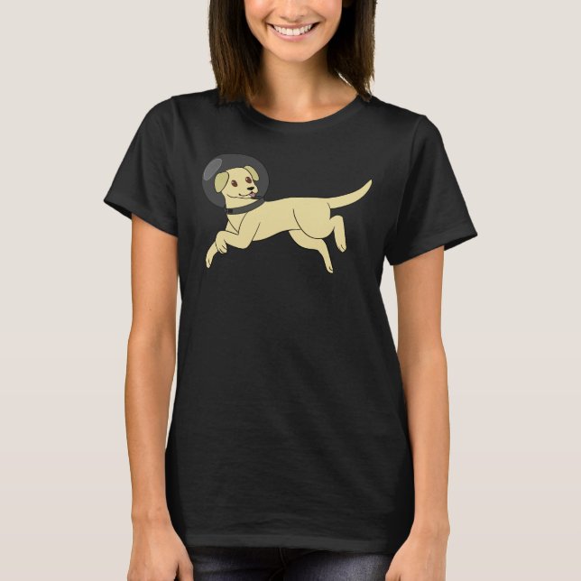 Camiseta Labrador Amarelo Retriever No Espaço (Frente)