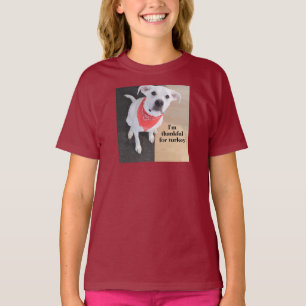 Camiseta Labrador Branco Bonito Mix Cachorro Dia de Ação de