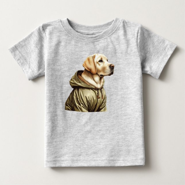 Camiseta Labrador/cachorro à caça (Frente)
