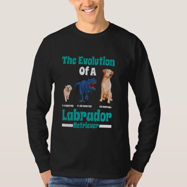 Camiseta Labrador Cachorro A EVOLUÇÃO DE UM RECUPERADOR DE  (Frente)