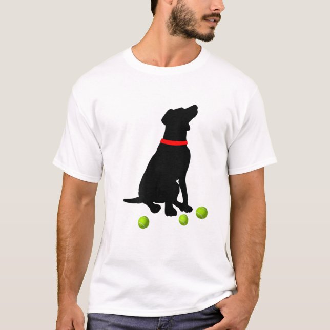 Camiseta Labrador - Cachorro de Retriever com Tênis de Labo (Frente)