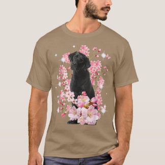 Camiseta Labrador Cão Cachorro Japonês Flor Sakura Blossom