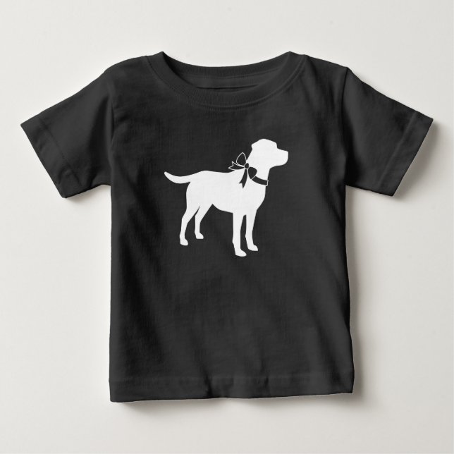 Camiseta Labrador Chá de fraldas Cão Cinza Lab Sexo Neutro (Frente)