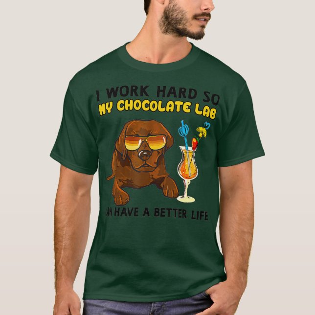 Camiseta Labrador de Chocolate Engraçado (Frente)