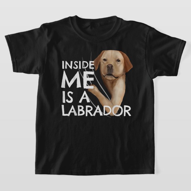 Camiseta Labrador Dentro Me Rouba Crianças Engraçadas Gift  (Postura )