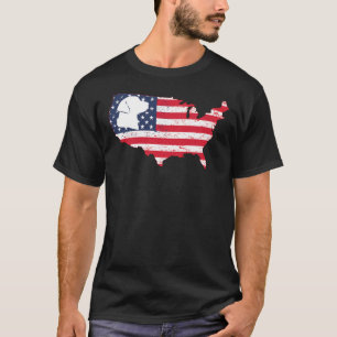 Camiseta Labrador Dog 4 De Julho Estrelas De Bandeira Ameri