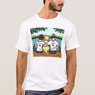 Camiseta Labrador e mamã e pai amarelos