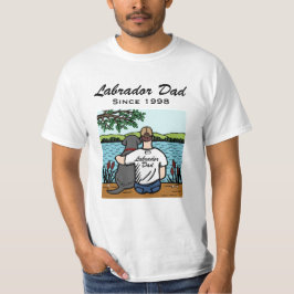 Camiseta Labrador e pai pretos personalizados 2