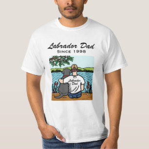 Camiseta Labrador e pai pretos personalizados 2