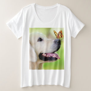 Camiseta Labrador E Travesseiro decorativo De Borboleta