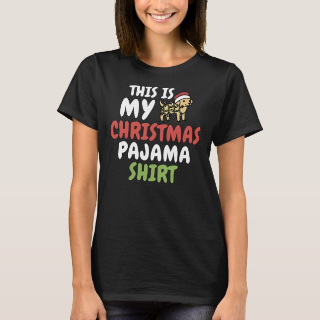 Camiseta Labrador Este É O Meu Pajama De Natal (Frente)