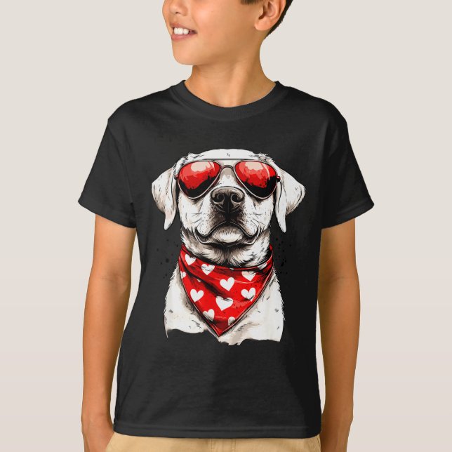 Camiseta Labrador Heart Bandana Cool Lab Dog Lover Men Wome (Frente)
