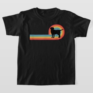 Camiseta Labrador Lab 70s Retro Rainbow Dog Pet Owner Cute