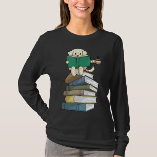 Camiseta Labrador Livros Café Leitura Amarelo De Cachorro