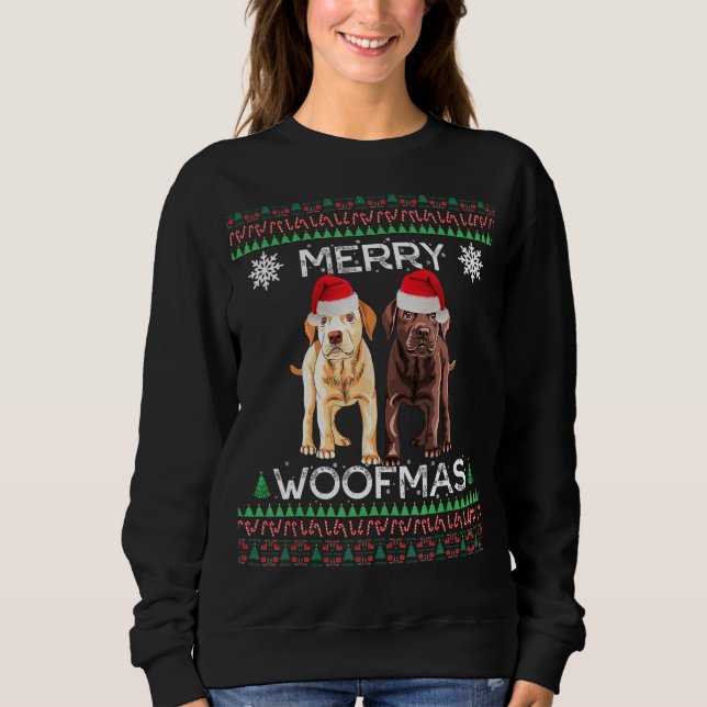 Camiseta Labrador Natal Ugly Yellow Lab Chocolate Labra (Frente)