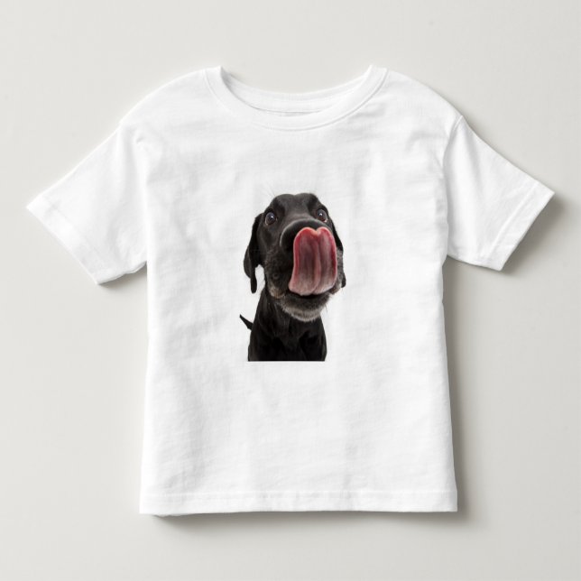 Camiseta Labrador Negro A Soltar O Nariz (Frente)