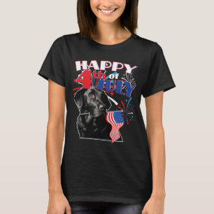 Camiseta Labrador patriota preto do laboratório do preto d