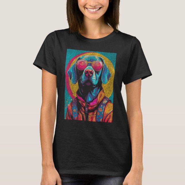 Camiseta Labrador Pop Art Design Para Cachorros (Frente)