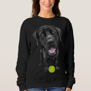 Camiseta Labrador Preto Com Escopa De Bola De Tênis
