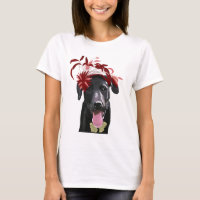 Labrador Preto Com Fascinador Vermelho