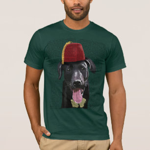 Camiseta Labrador Preto Com Fez