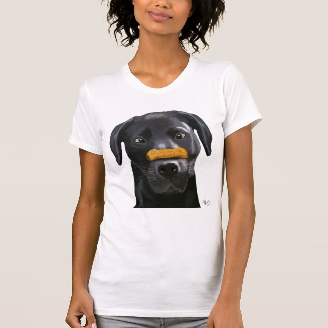Camiseta Labrador Preto com Osso no Nariz 2 (Frente)