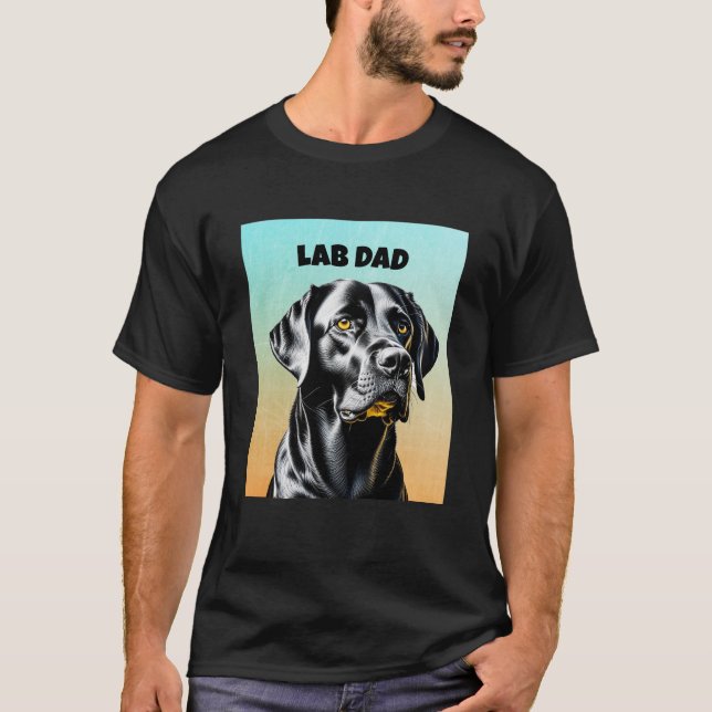 Camiseta Labrador Preto | Lab Pai Amante de Cachorro (Frente)