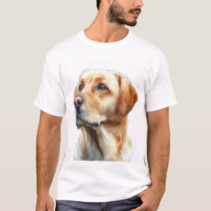Camiseta Labrador retriever amarelo aquarela