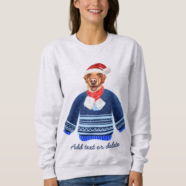 Camiseta Labrador Retriever Amarelo Cachorro Feio Natal Mãe (Frente)