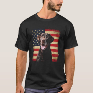 Camiseta Labrador Retriever Bandeira Americana 4 de Julho P