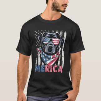 Camiseta Labrador Retriever Bandeira EUA Merica Cão Patriót