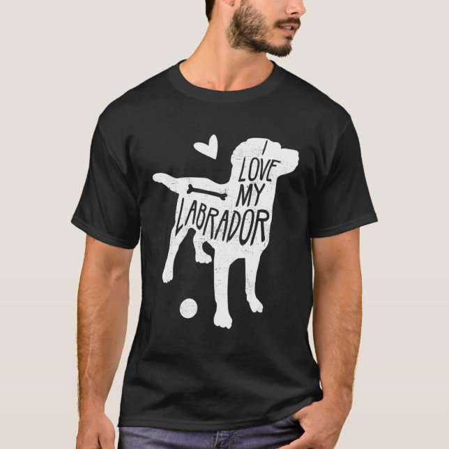 Camiseta Labrador Retriever Black Lab Fetch (Frente)